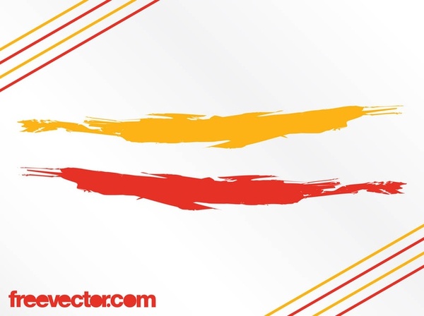 Orange and Red Paint Strokes Free Vector