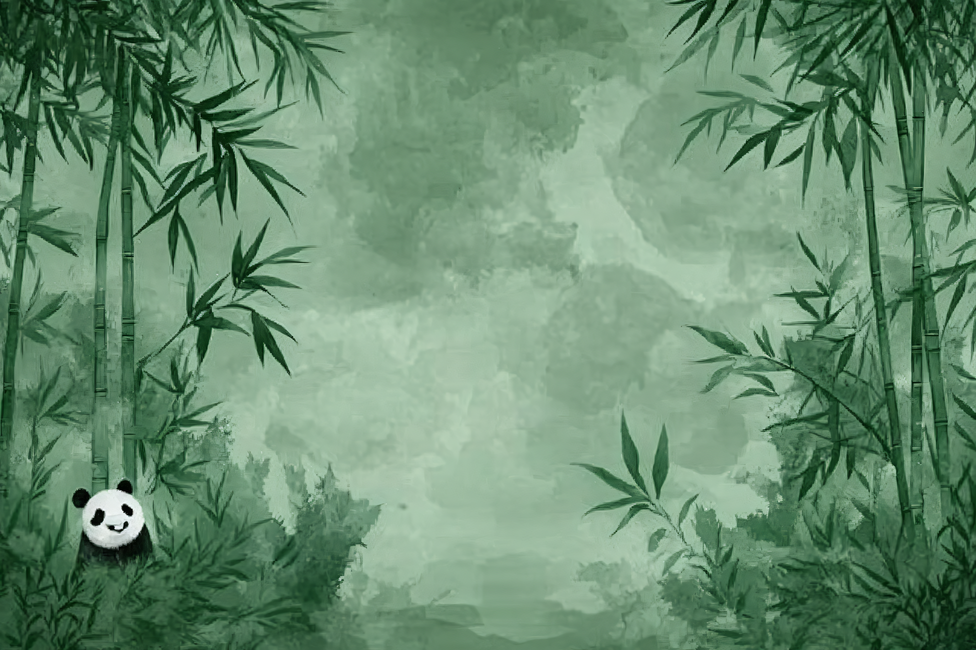 Panda in Bamboo Forest