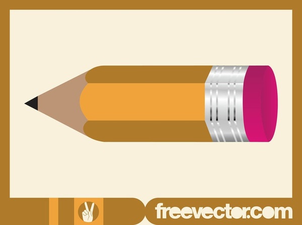 Pencil With Eraser Free Vector