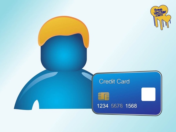 Person With Credit Card Free Vector