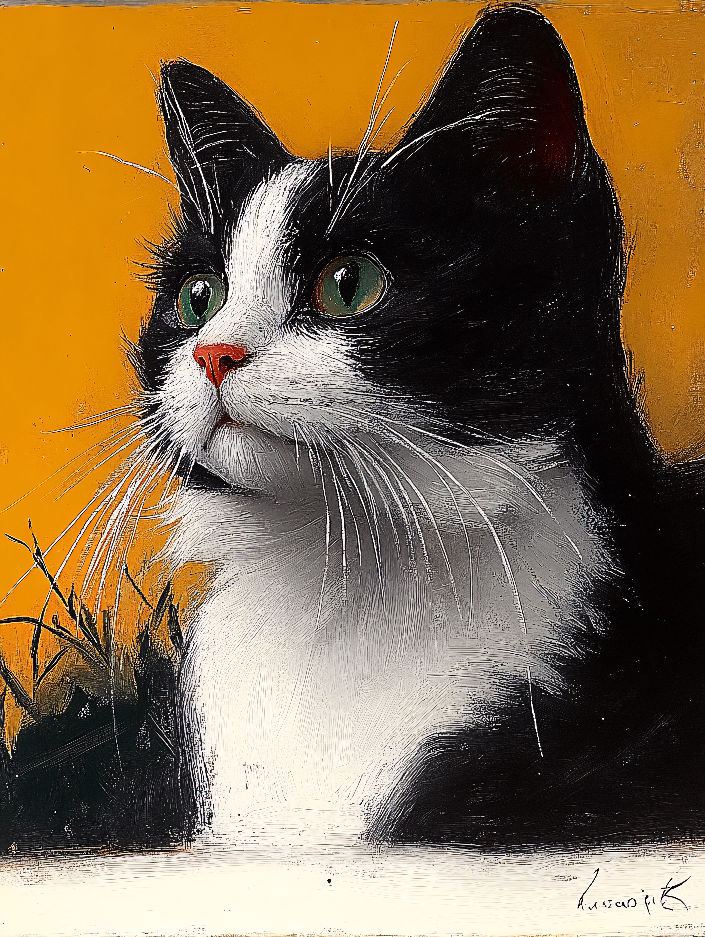 Portrait Of A Tuxedo Cat