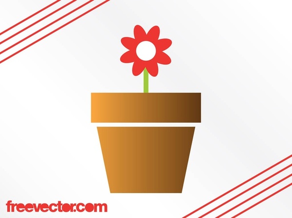 Potted Flower Free Vector