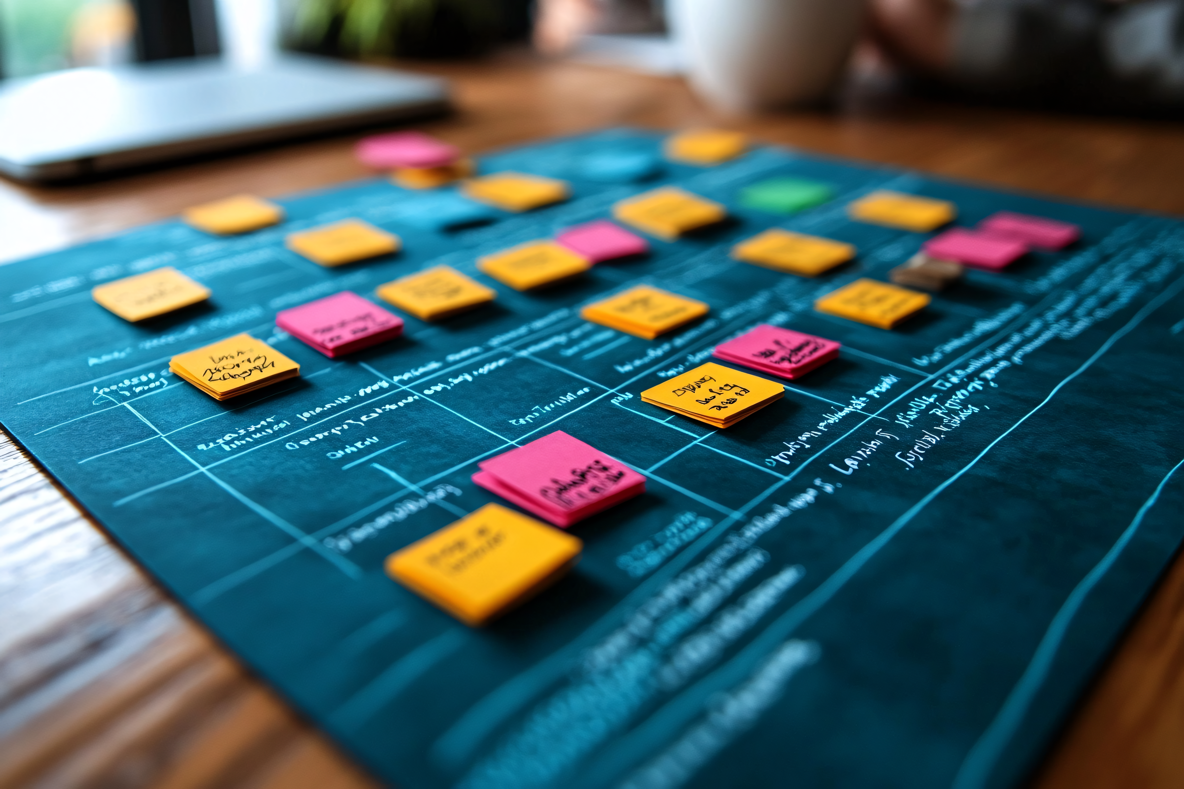 Project Planning Board with Sticky Notes