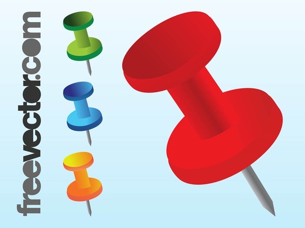 Push Pins Set Free Vector