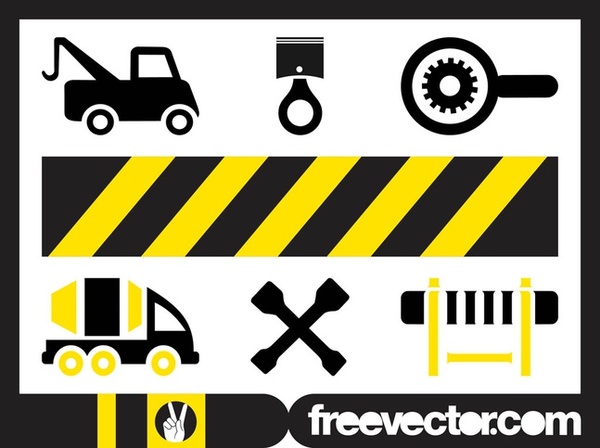 Roadwork Icons Free Vector