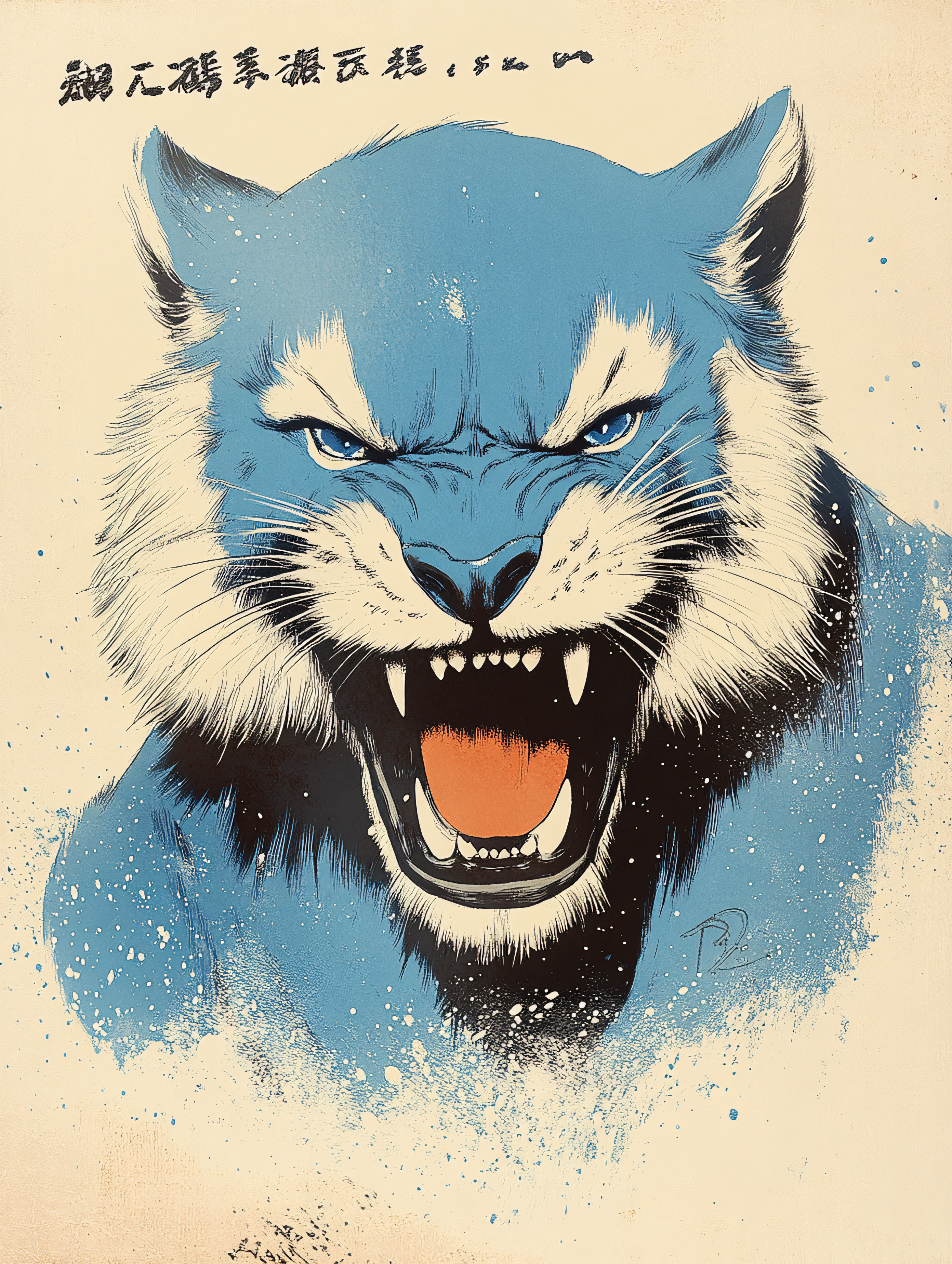 Roaring Blue Wolf
