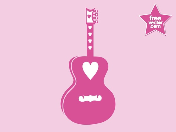 Romantic Guitar Free Vector