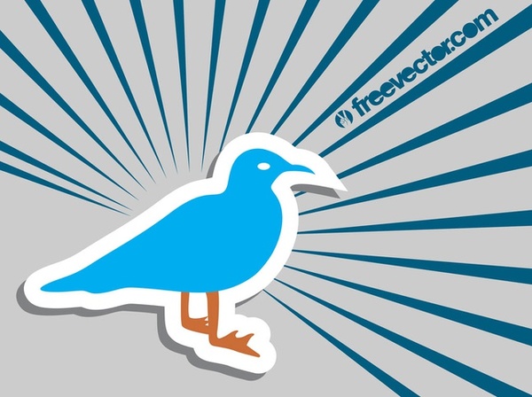 Seagull Sticker Free Vector