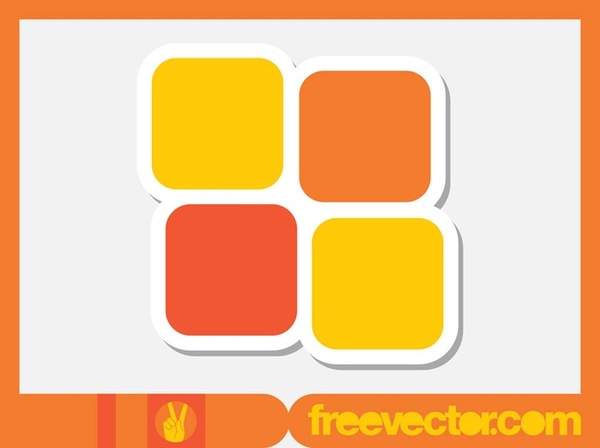 Squares Sticker Free Vector