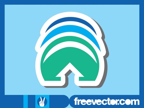 Sticker With Arrow Free Vector