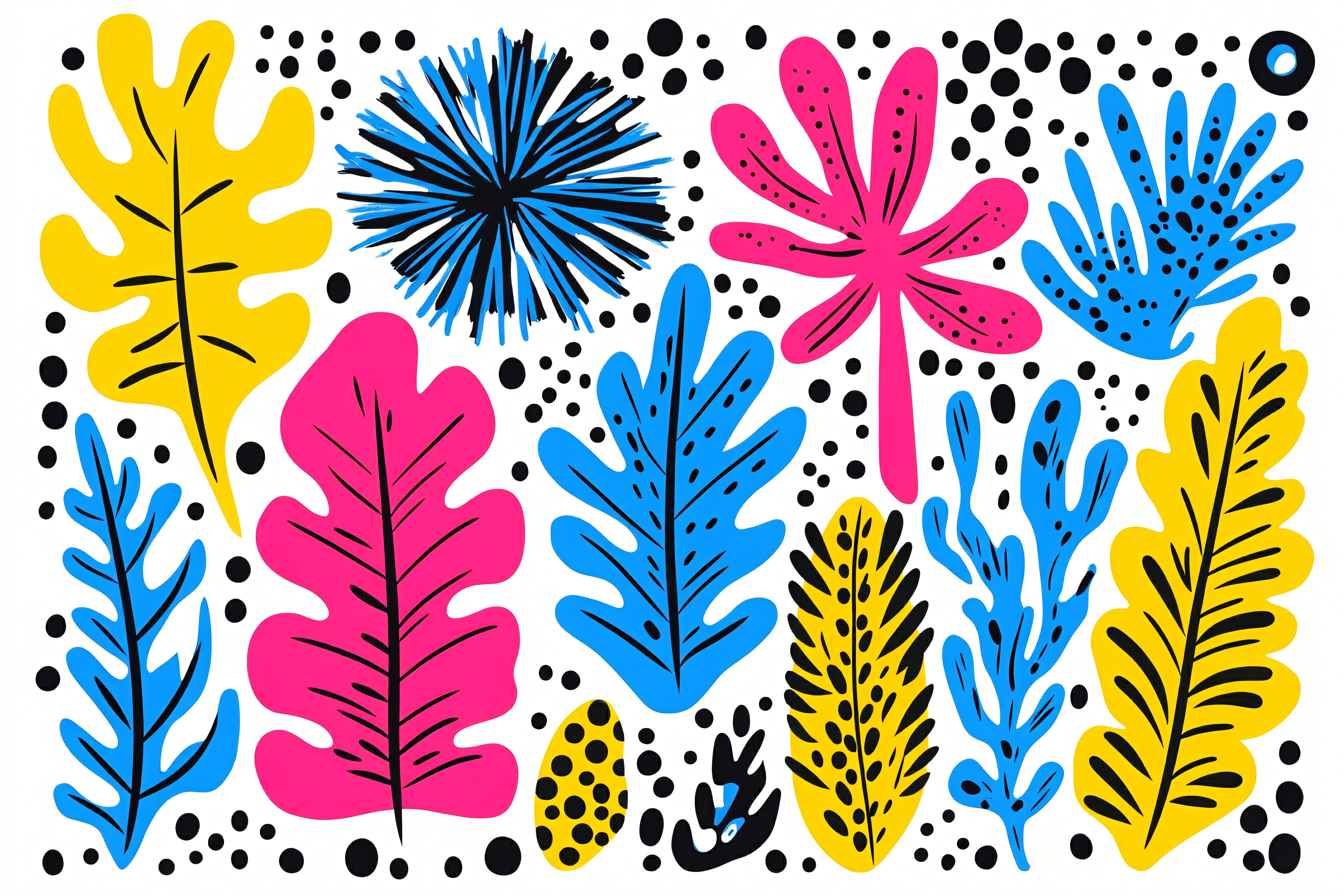 Tropical Leaves and Dots
