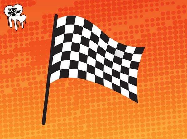Waving Racing Flag Free Vector