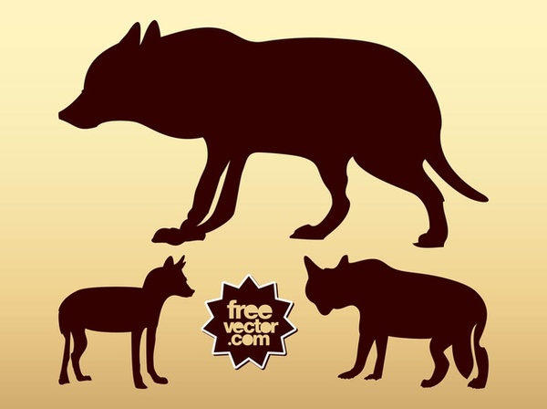 Wolf Silhouettes Free Vector