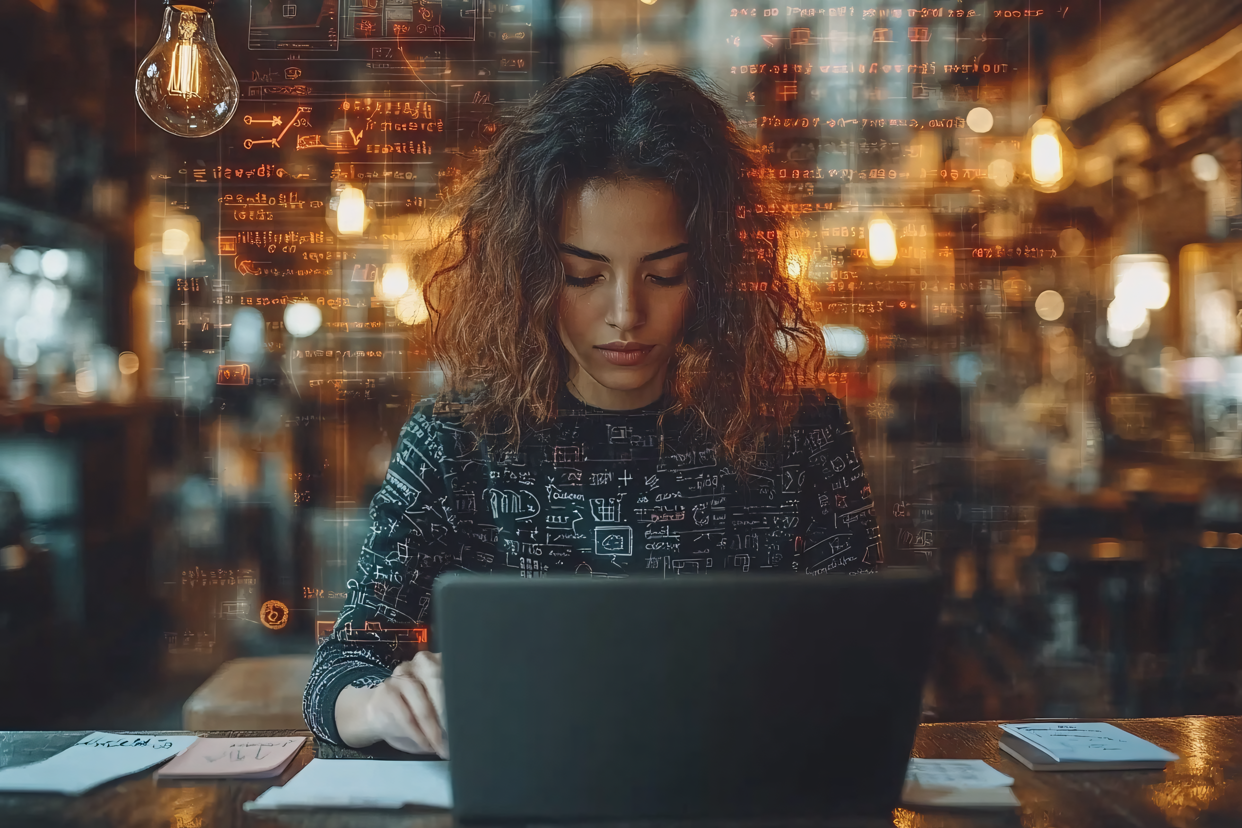 Woman Coding Overlay