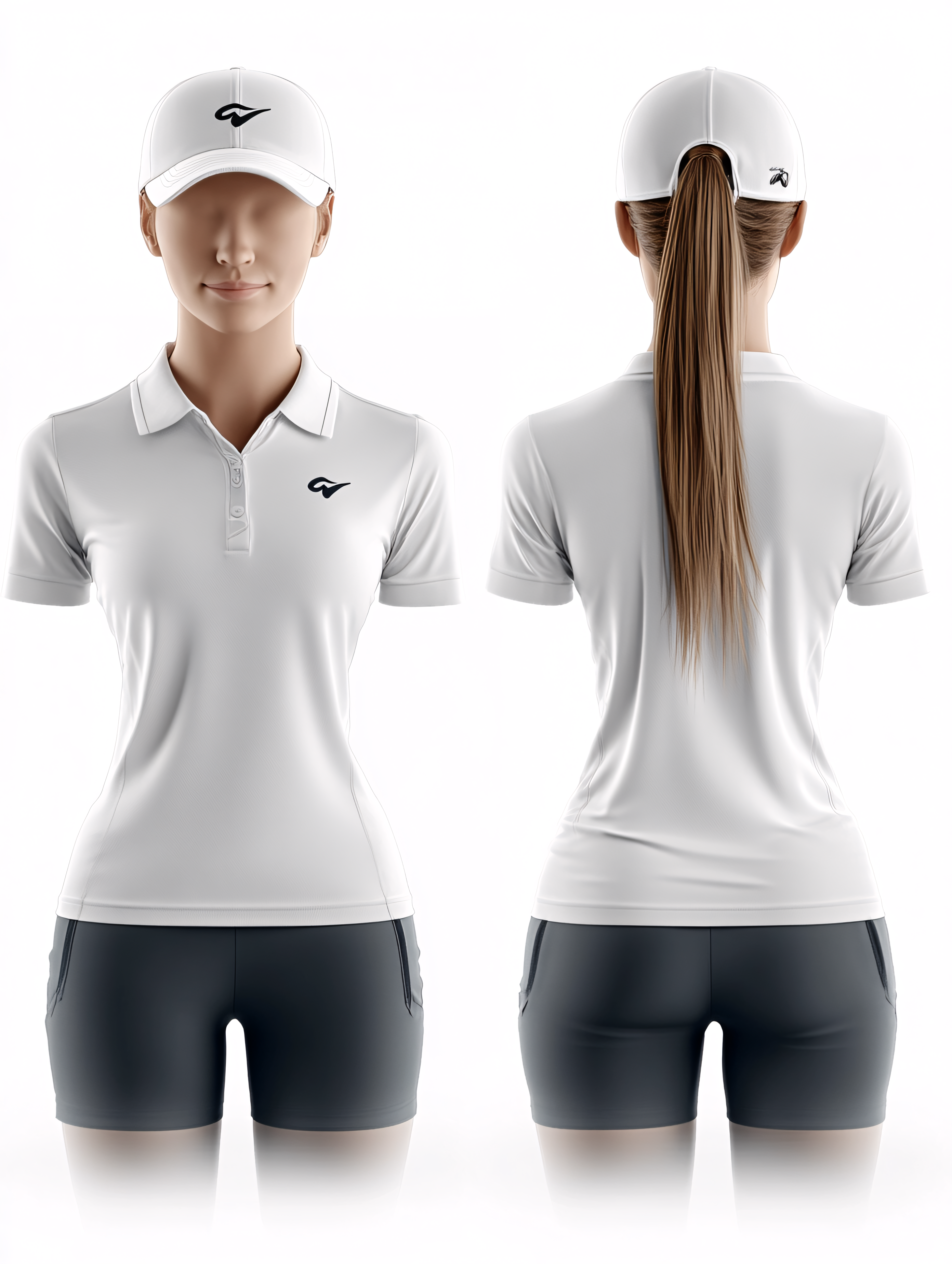 Woman In Polo Shirt Mockup