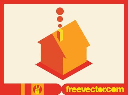 House Icon in 3D Free Vector