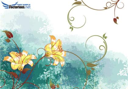 Watercolor Floral Background Vector Illustration