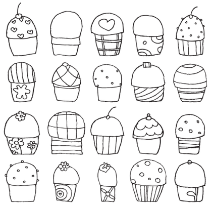 Freehand Cupcakes Vector