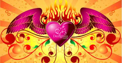 Free Winged Heart Vector Illustration
