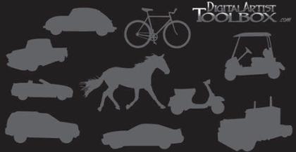 10 transportation silhouettes