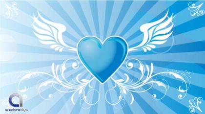 Vector Winged Heart Background