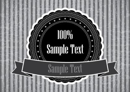 Black and White Sticker Banner Free Vector