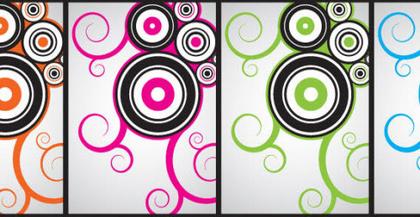 Circle and curls free vector