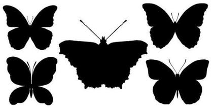 Butterfly Silhouettes Free Vector