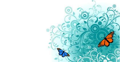 Flowers and Butterfly Free Vector Graphics