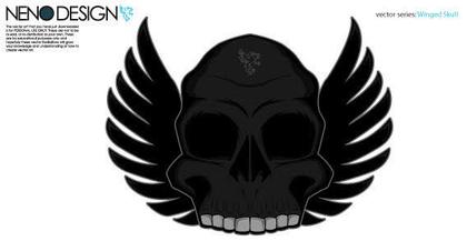 Winged Skull Vector