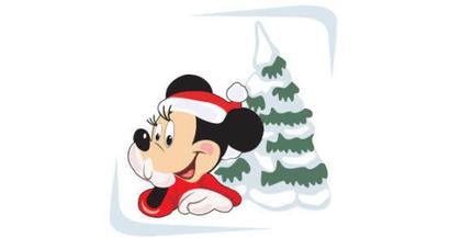 micky with x-mas tree