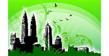 Green city background