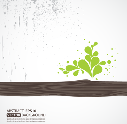 Free Vector Wooden with Green Leaf