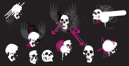 Skull with Wings Free Vector Illustration