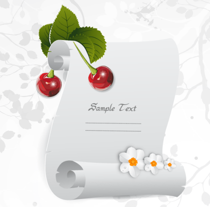 Christmas Greeting Parchment Scroll with Holly Berries Free Vector