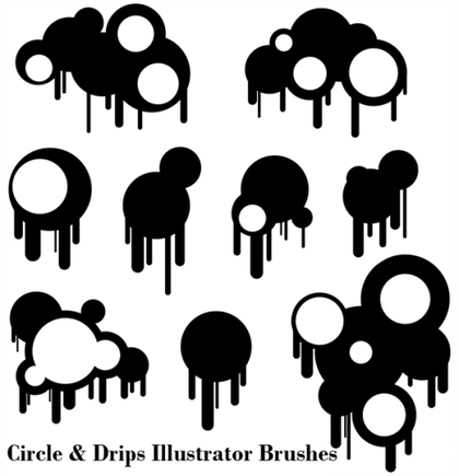 Circles And Drips Illustrator Brushes Free