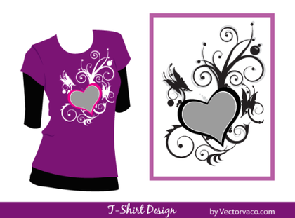 Free T-Shirt Design Floral Vector
