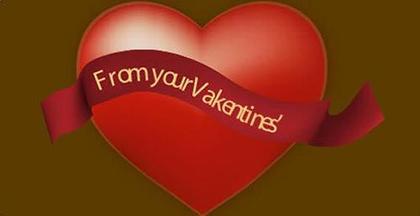 Red Valentine Heart with Banner Clipart