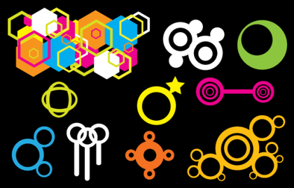 Colorful Geometric Shapes Free Vector Art