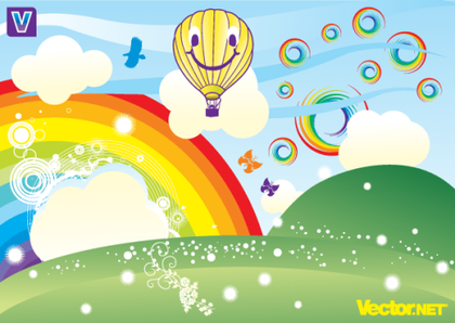 Summer Rainbow Free Vector Illustration
