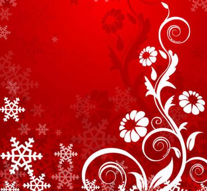 Red Floral Backgrounds Vector