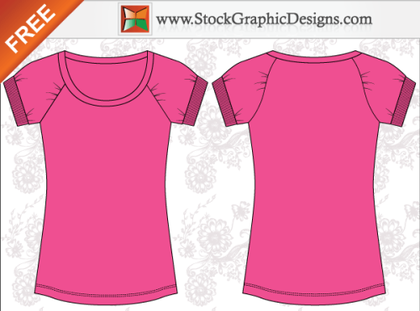 Women’s Basic Free T-shirt Templates Vector