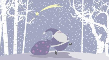 Snow Vector Christmas Illustration with Santa
