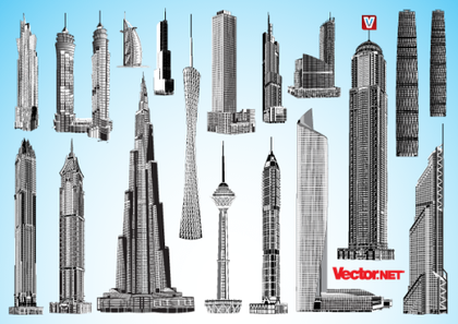 Exploring Architectural Majesty: A Diverse Collection of Skyscraper Vectors