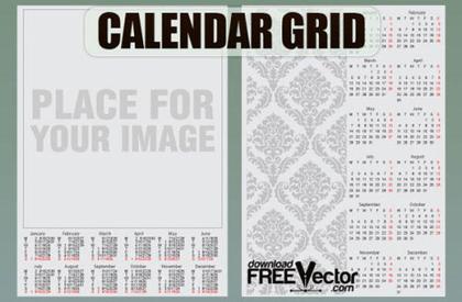 Free Vector Calendar Grid Template