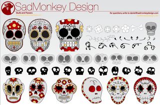 Free Flower Skull Vector