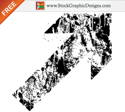 Free Grunge Destroyed Arrow Vector
