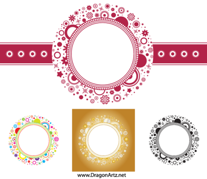 Flower Circle Frame Vector Free