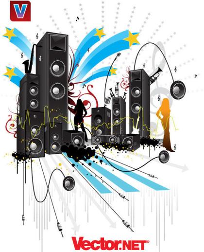 Free Pop Art Style Music Vector