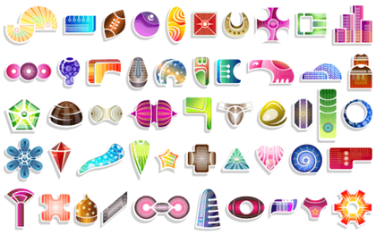 50 Abstract Shapes with Patterns Free Vector